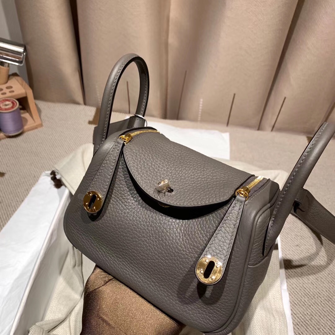 에르메스 미니 린디백19 에토프 금장 끌레망스 가죽